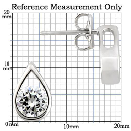 TK0W180 - Stainless Earrings with AAA Grade CZ in Clear-6mm