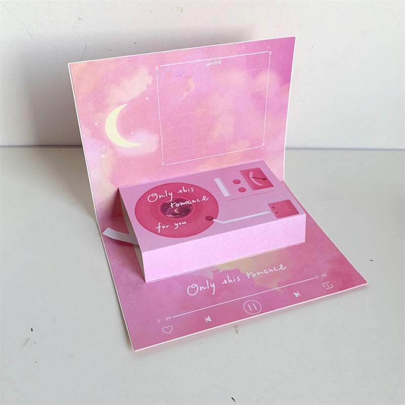 Phonograph Birthday Gift Creative Stereoscopic Greeting Cards