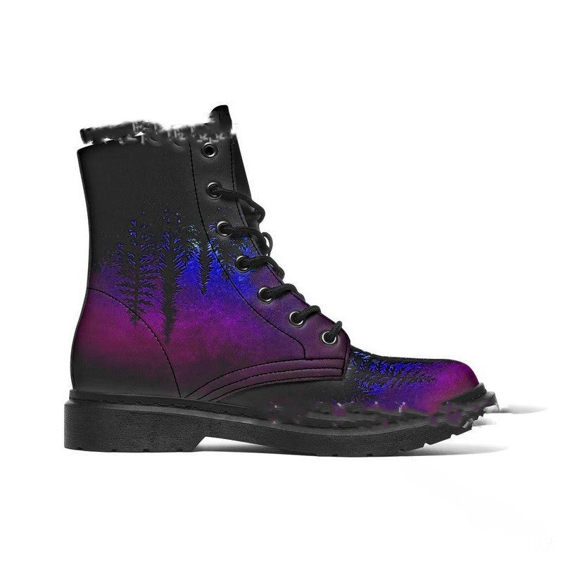 Casual Lace-Up High-Top Round Toe Martin Boots