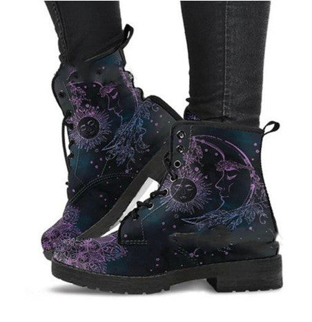 Casual Lace-Up High-Top Round Toe Martin Boots