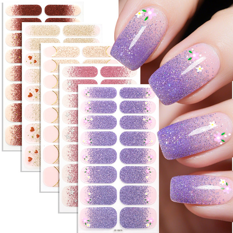 Gradient Onion Powder French Nail Applique Nail Stickers
