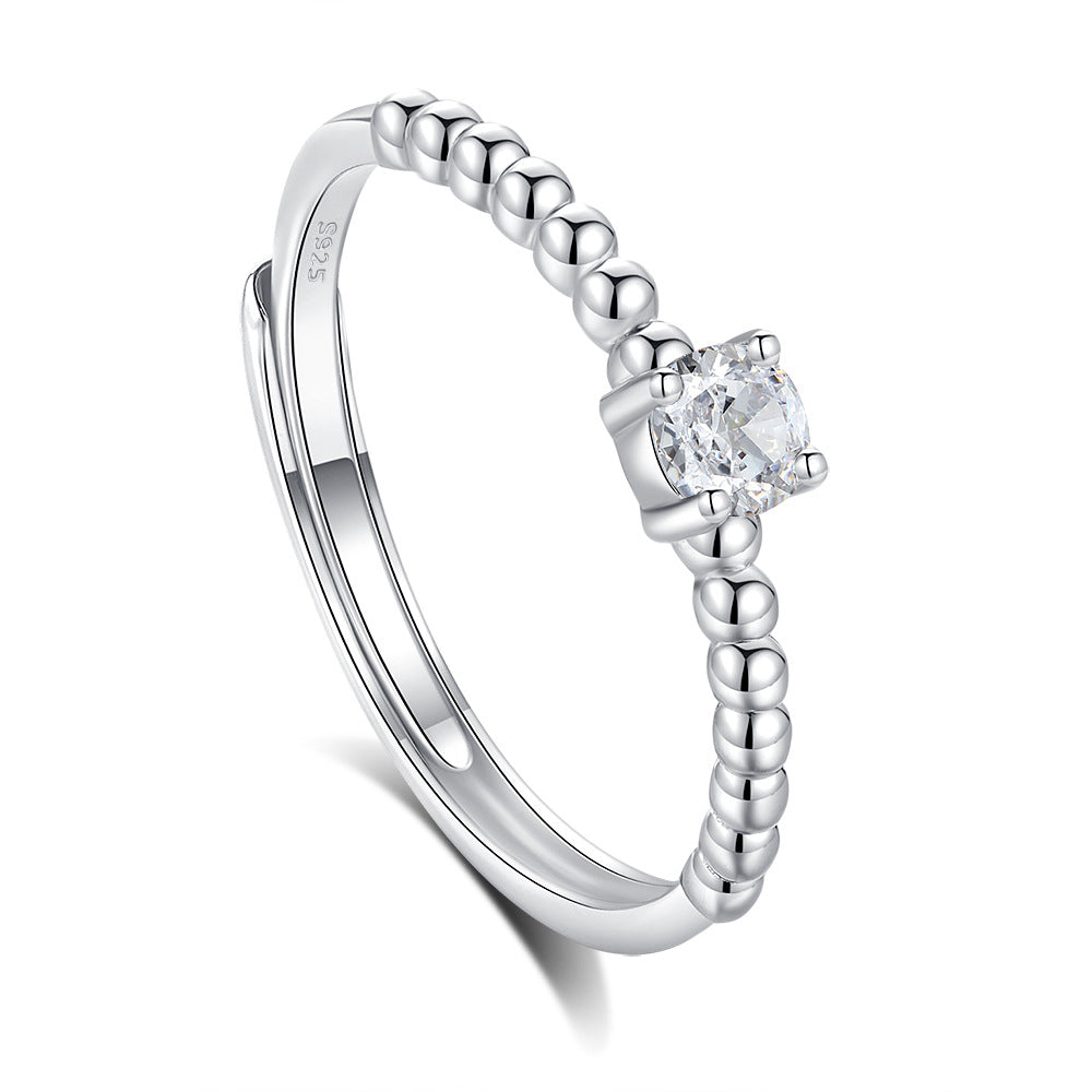 S925 Silver Adjustable Ring For Couples