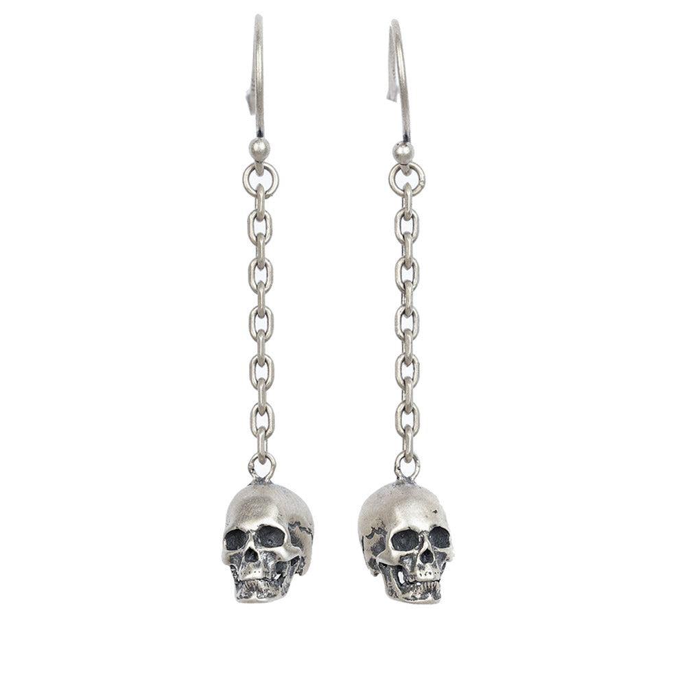 S925 Sterling Silver Skull Eardrops