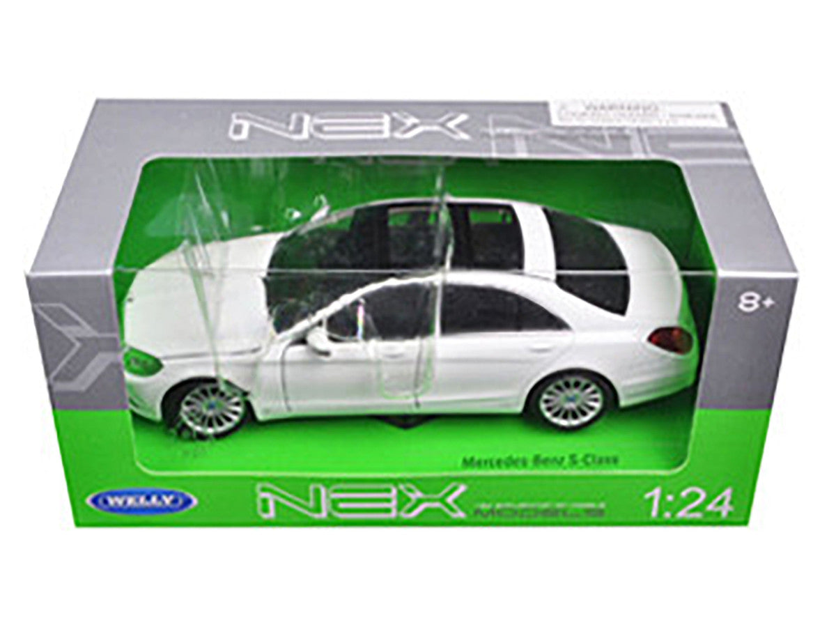 Mercedes Benz S Class with Sunroof White "NEX Models" 1/24 Diecast Model Car by Welly