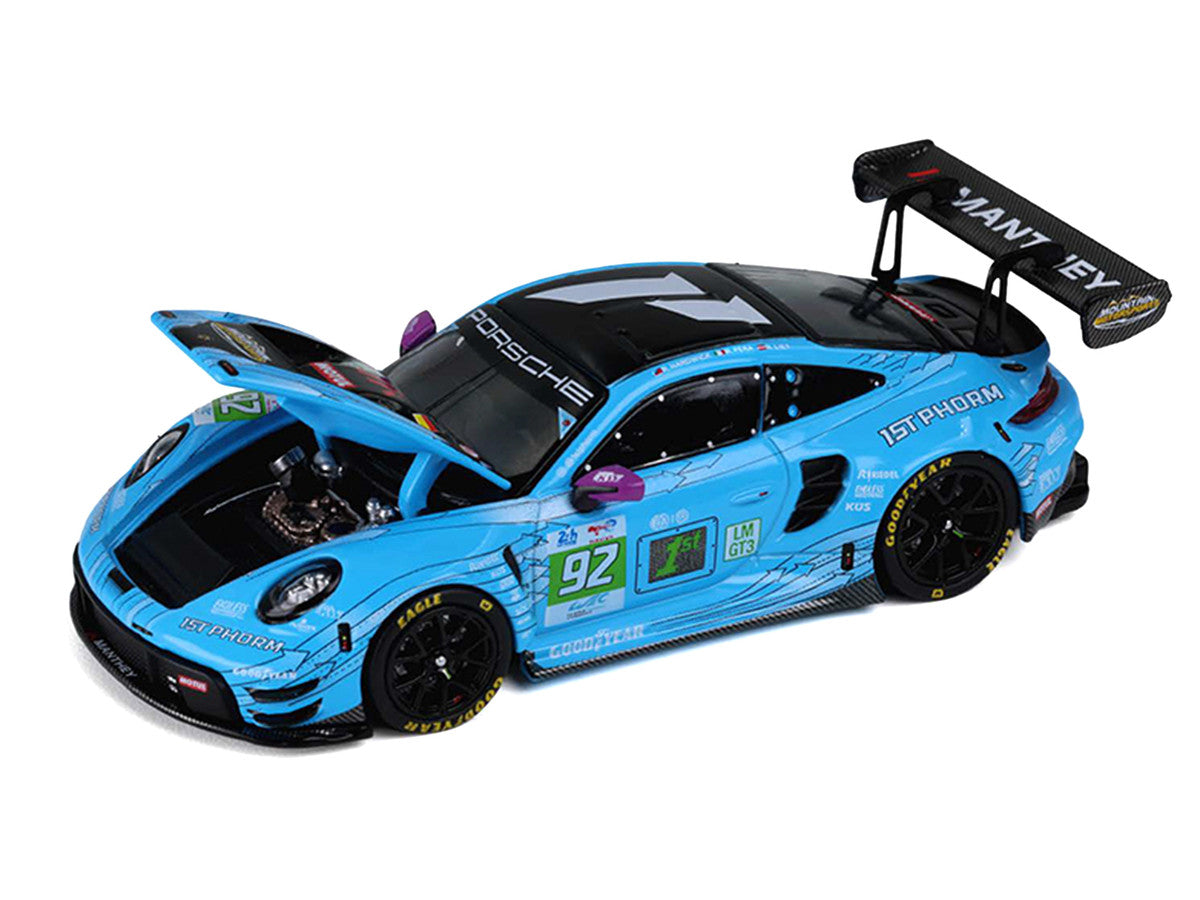 Porsche 911 GT3 R (992) #92 Ryan Hardwick - Richard Lietz - Riccardo Pera "Manthey 1st Phorm" LMGT3 Class Winner "24 Hours of Le Mans" (2025) 1/64 Diecast Model Car by Trends Hobby