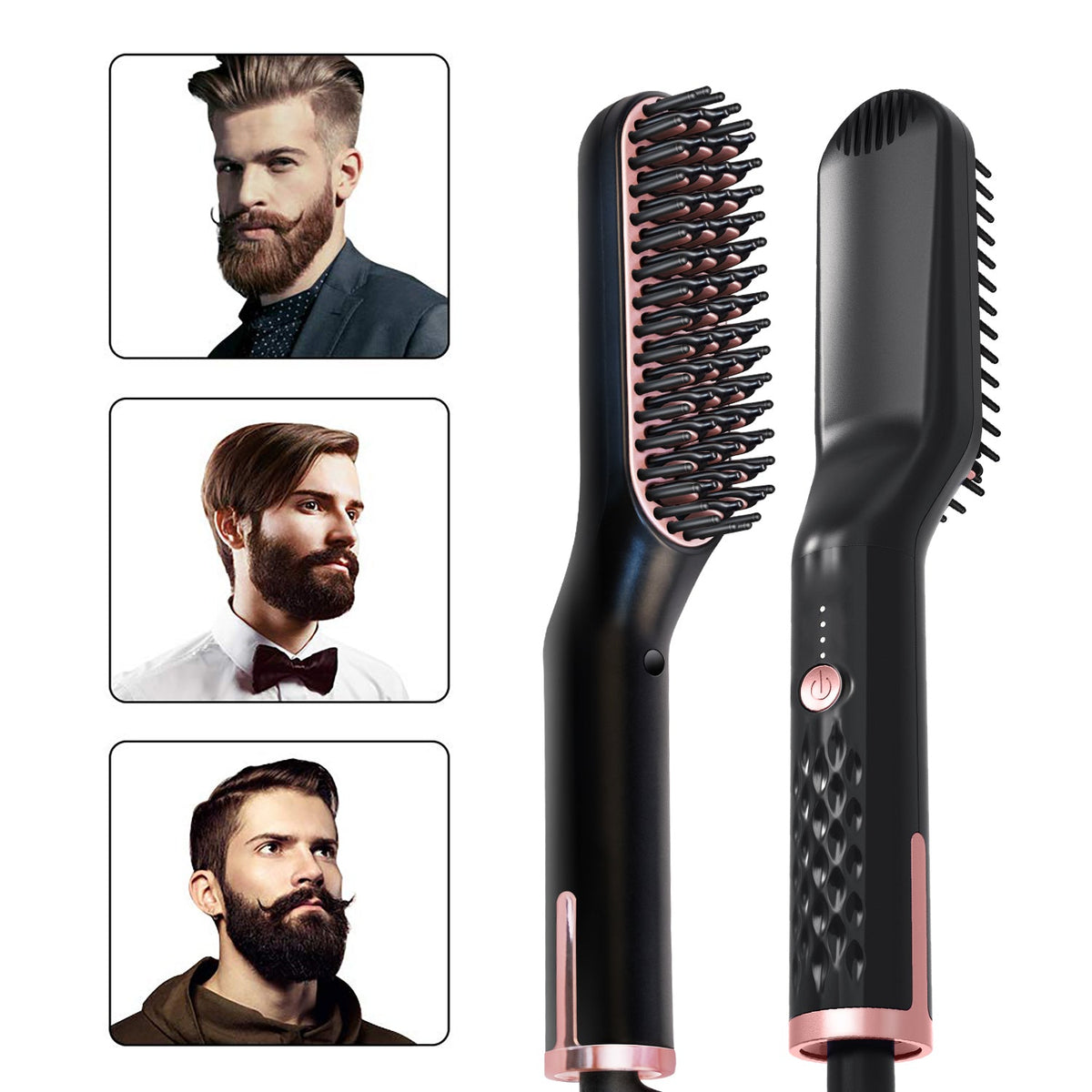 Straightening Brush and Beard Comb Set