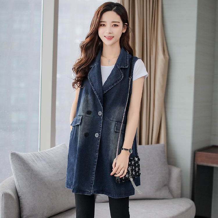 Spring And Autumn Mid-length Vest Coat