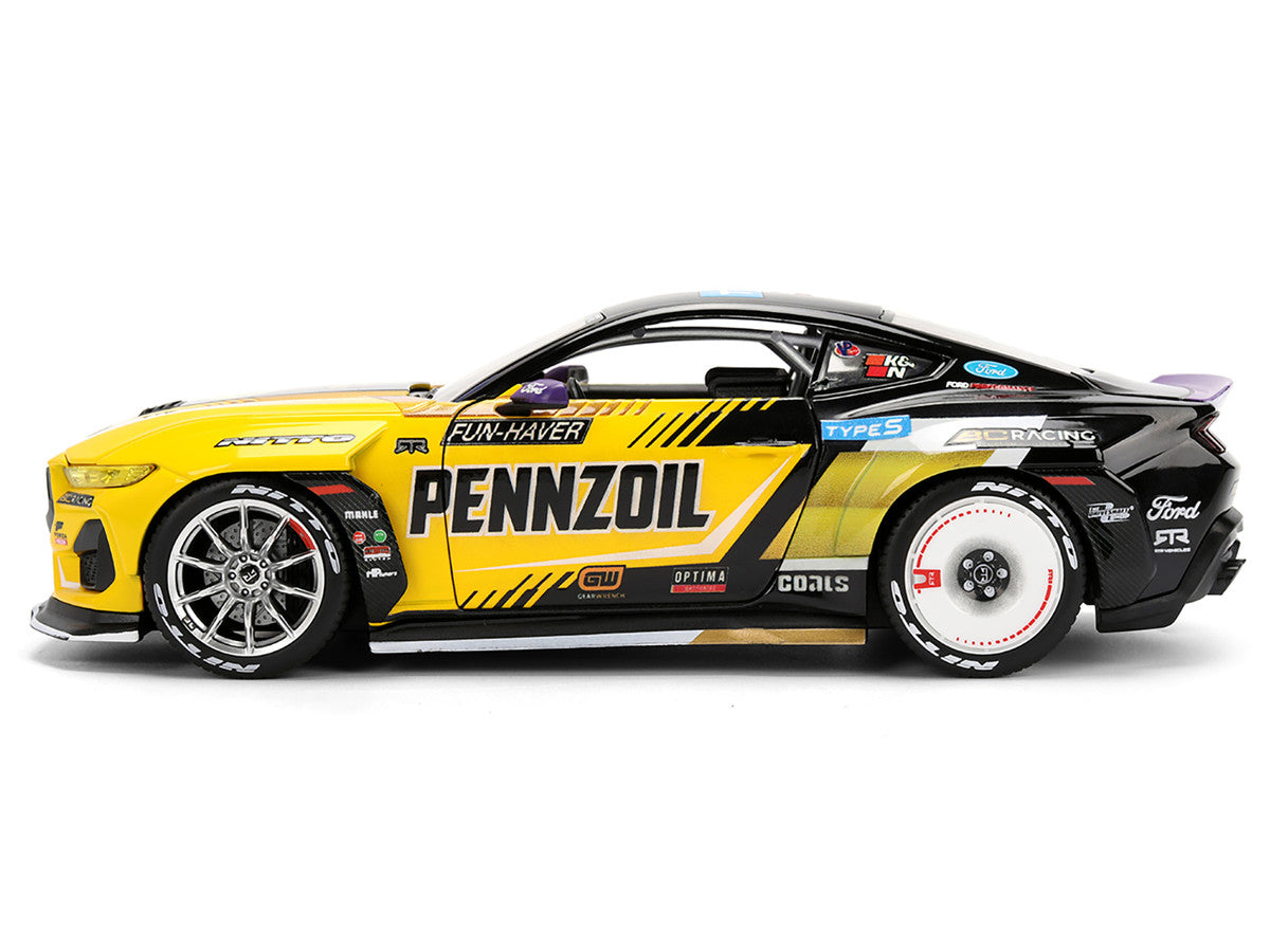 Ford Mustang RTR #88 Chelsea Denofa "Pennzoil" "Formula Drift PRO Championship" (2025) with Lights "RTR Vehicles" Series 1/24 Diecast Model Car by Jada