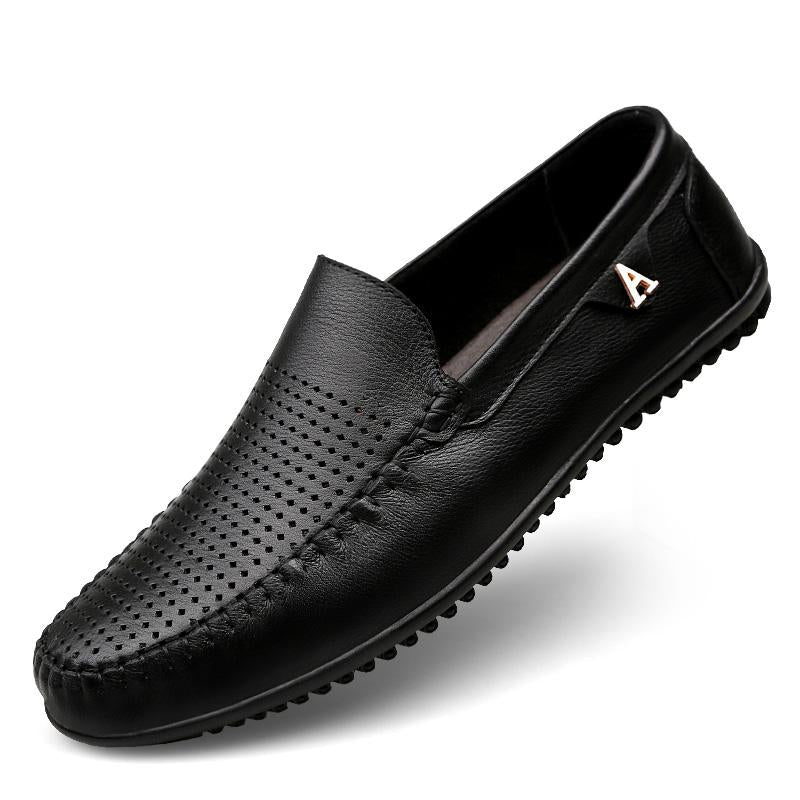 Men's Casual Leather Loafers - Breathable Oxford Shoes