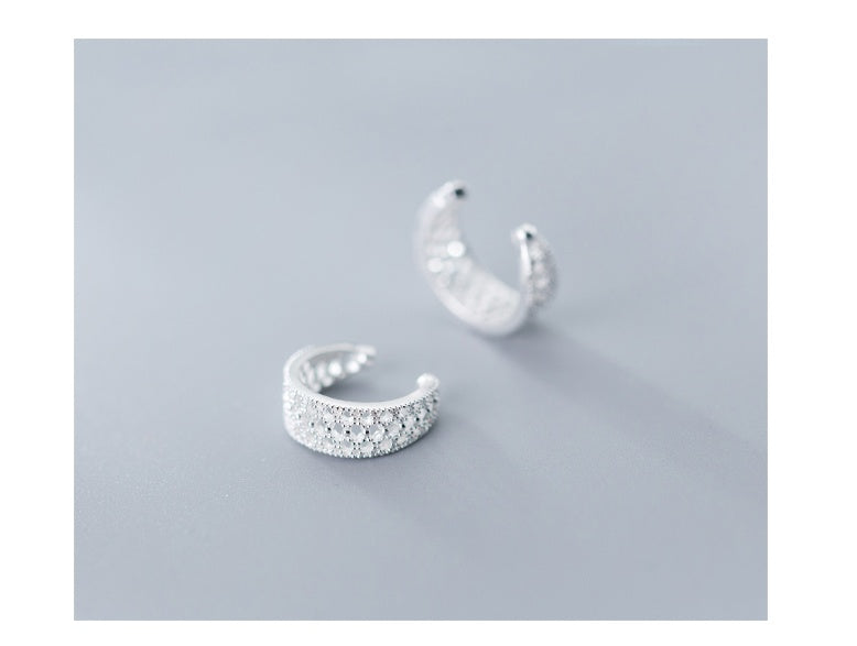 S925 silver earrings curved ear clip
