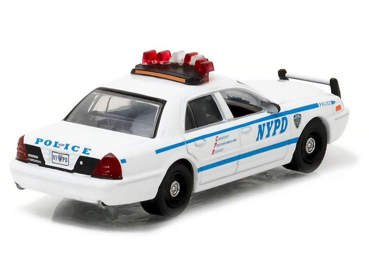2011 Ford Crown Victoria Police New York Police Department (NYPD) with NYPD Squad Number Decal Sheet Hobby Exclusive 1/64 Diecast Model Car by Greenlight