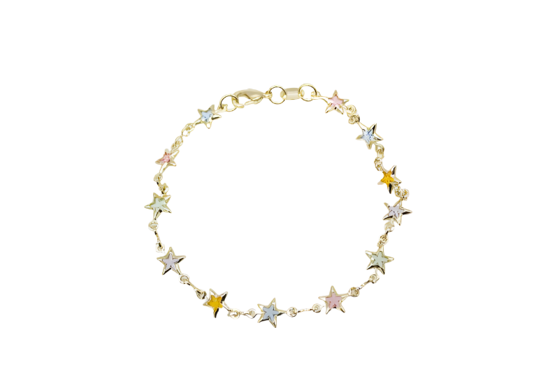 Multicolor Star CZ Stone Charm Necklace (G13/I150/E274)