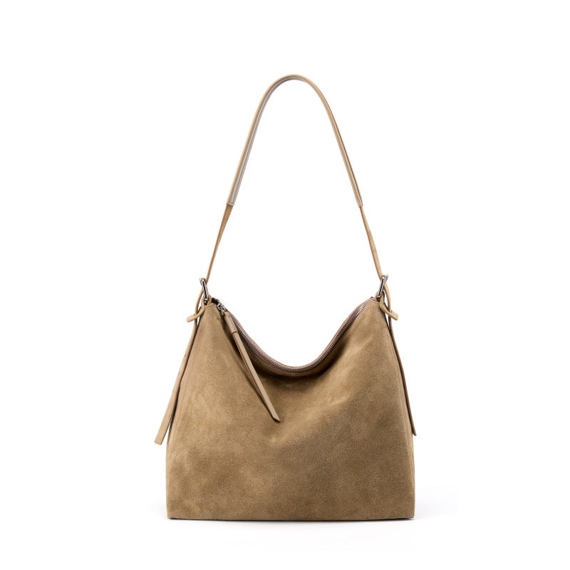High-end Casual Underarm Tote Bag Made From Top-layer Cowhide