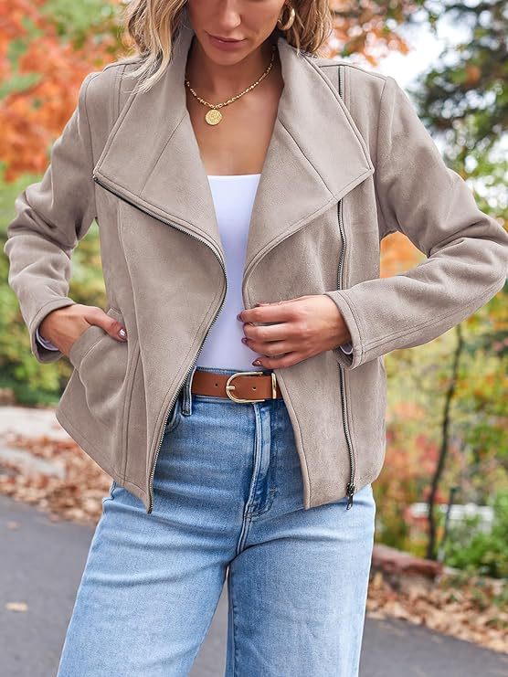 Fashion Casual Short Motorcycle Suede Jacket