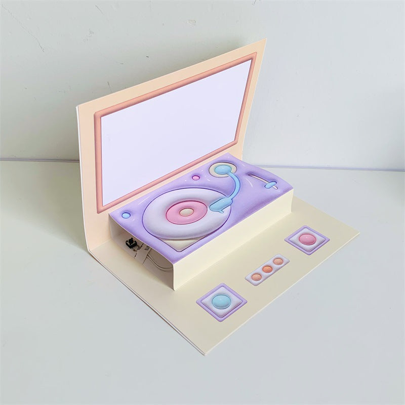 Phonograph Birthday Gift Creative Stereoscopic Greeting Cards