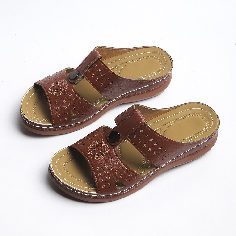 Women's European And American Wedge Heel Flat Sandals