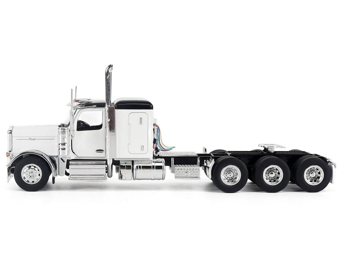 Peterbilt 589 Legendary Package Truck Tractor with 58" Sleeper White with Black Top "Transport Series" 1/50 Diecast Model by Diecast Masters