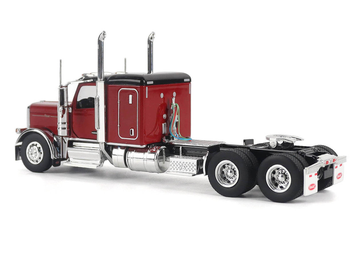 Peterbilt 589 Legendary Package Tandem-Axle Truck Tractor with 58" Sleeper Cab Legendary Red with Black Top "Transport Series" 1/50 Diecast Model by Diecast Masters