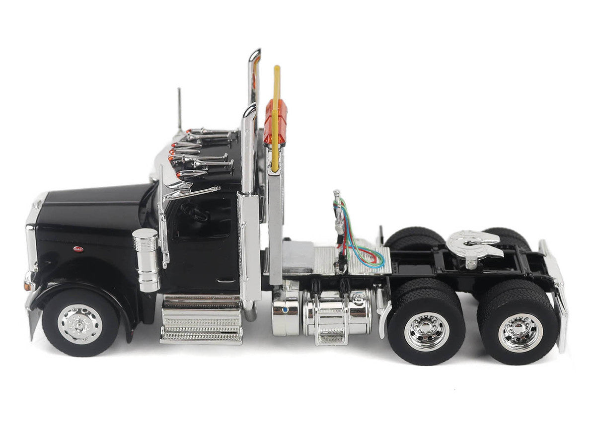 Peterbilt 589 Truck Tractor with Day Cab Black "Transport Series" 1/50 Diecast Model by Diecast Masters