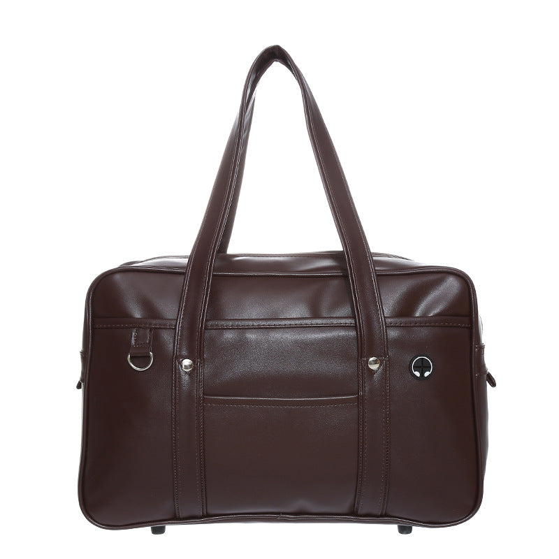 PU Uniform Bag, JK Large Handbag, School Bag With A Campus-supplied Feel, Japanese-style Female High School Student Bag, Unisex Shoulder Briefcase