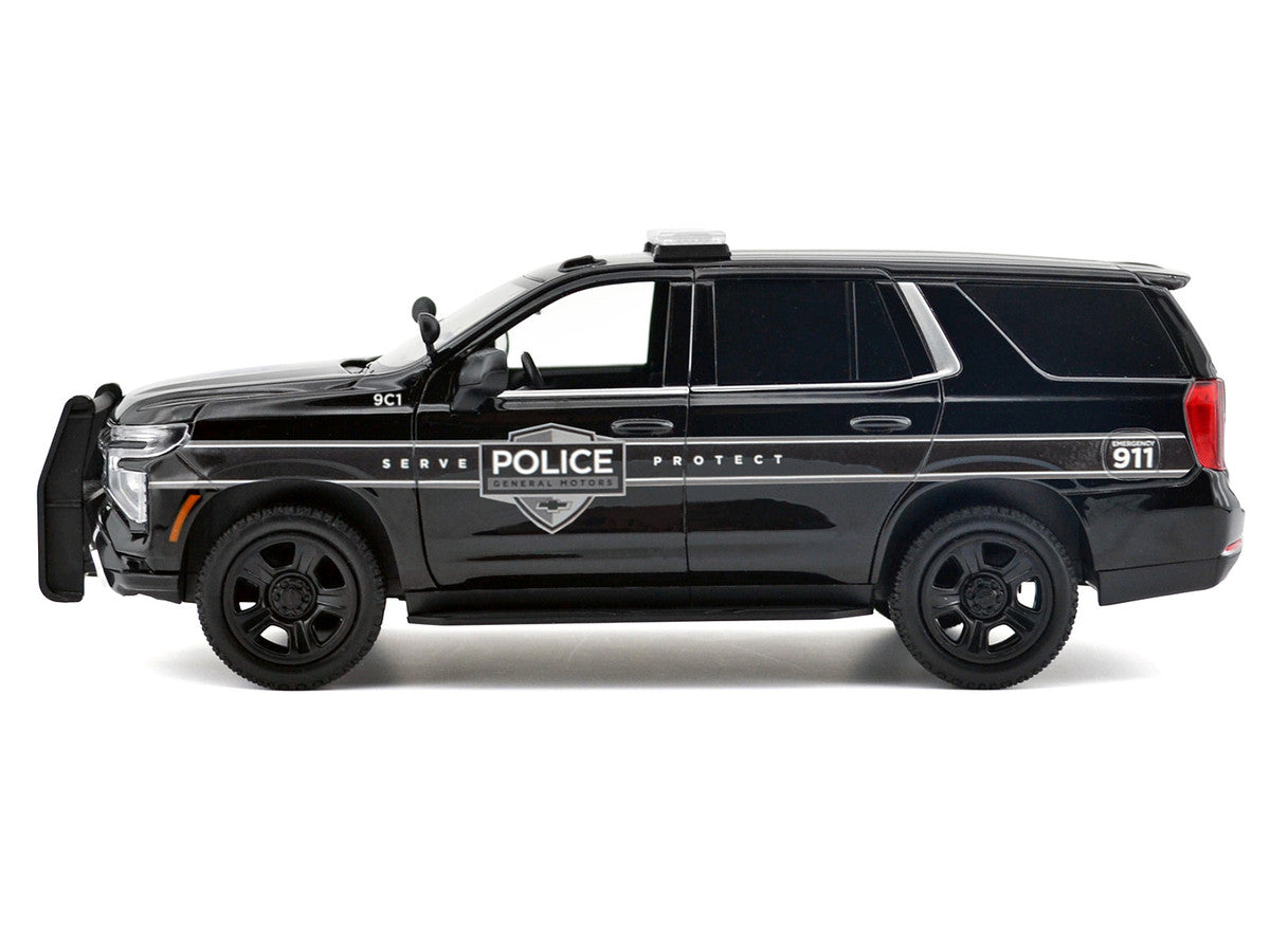 2025 Chevrolet Tahoe PPV "General Motors Police" Black "Custom Builder's Kit - Law Enforcement and Public Service" Series 1/24 Diecast Model Car by Motormax