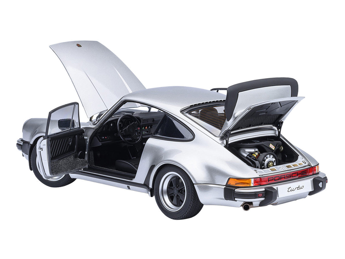Porsche 911 Turbo 3.0 (930) Silver Metallic 1/18 Model Car by Autoart