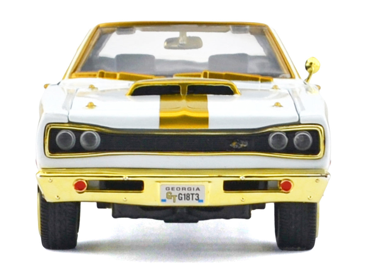1969 Dodge Coronet Super Bee White Metallic with Gold Accents "Luxe Legends" Series 1/24 Diecast Model Car by Motormax