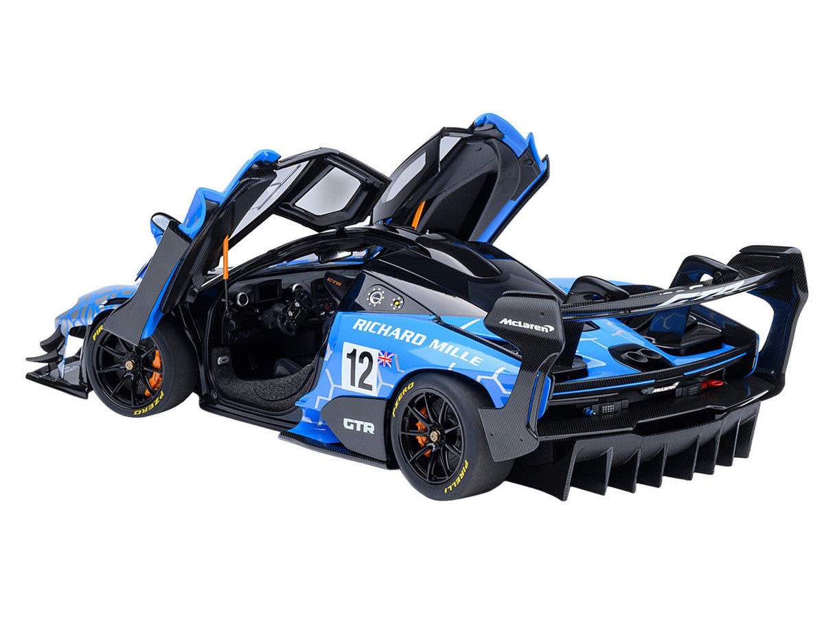 McLaren Senna GTR #12 "Presentation Car" Blue with Black Top and Graphics 1/18 Model Car by Autoart