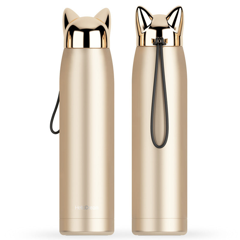 Cartoon Lightning Fox Insulated Water Bottle
