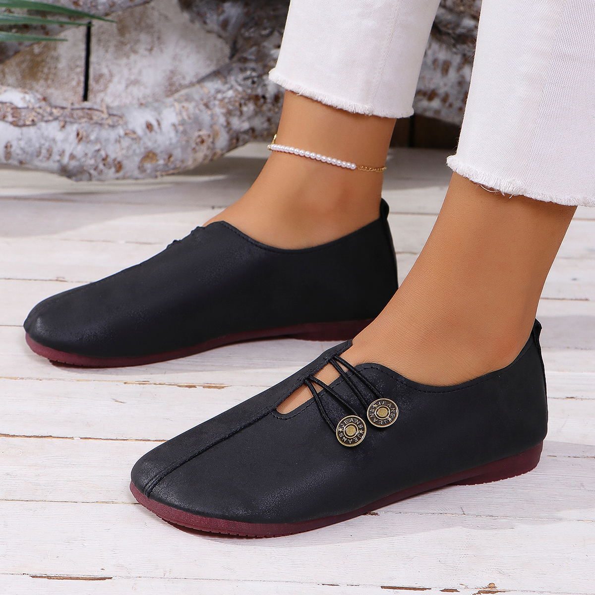 Ins Square Toe Slip-on Sandals Summer Fashion Soft Flat Shoes For Women