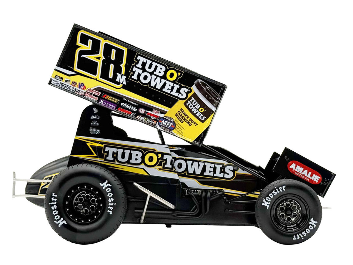 Winged Sprint Car #28M Conner Morrell "Tub O' Towels" (2026) 1/18 Diecast Model Car by ACME