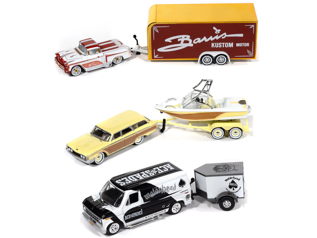 "Tow & Go" 2026 Release 2 Set of 3 pieces 1/64 Diecast Model Cars by Johnny Lightning