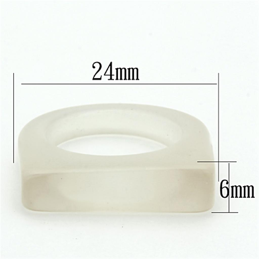 LO2965 - Resin Ring with Synthetic Synthetic Stone in Clear