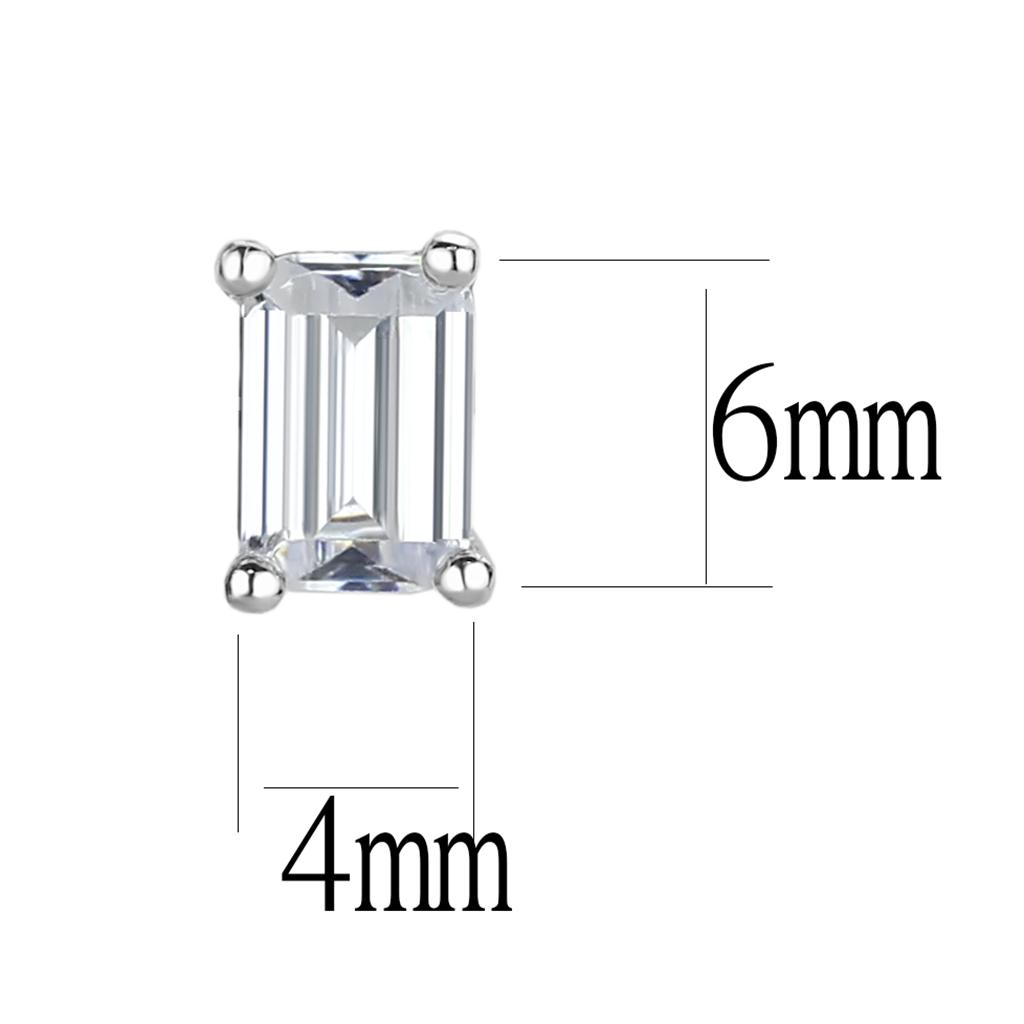 LO4128 - Rhodium Brass Earrings with AAA Grade CZ in Clear