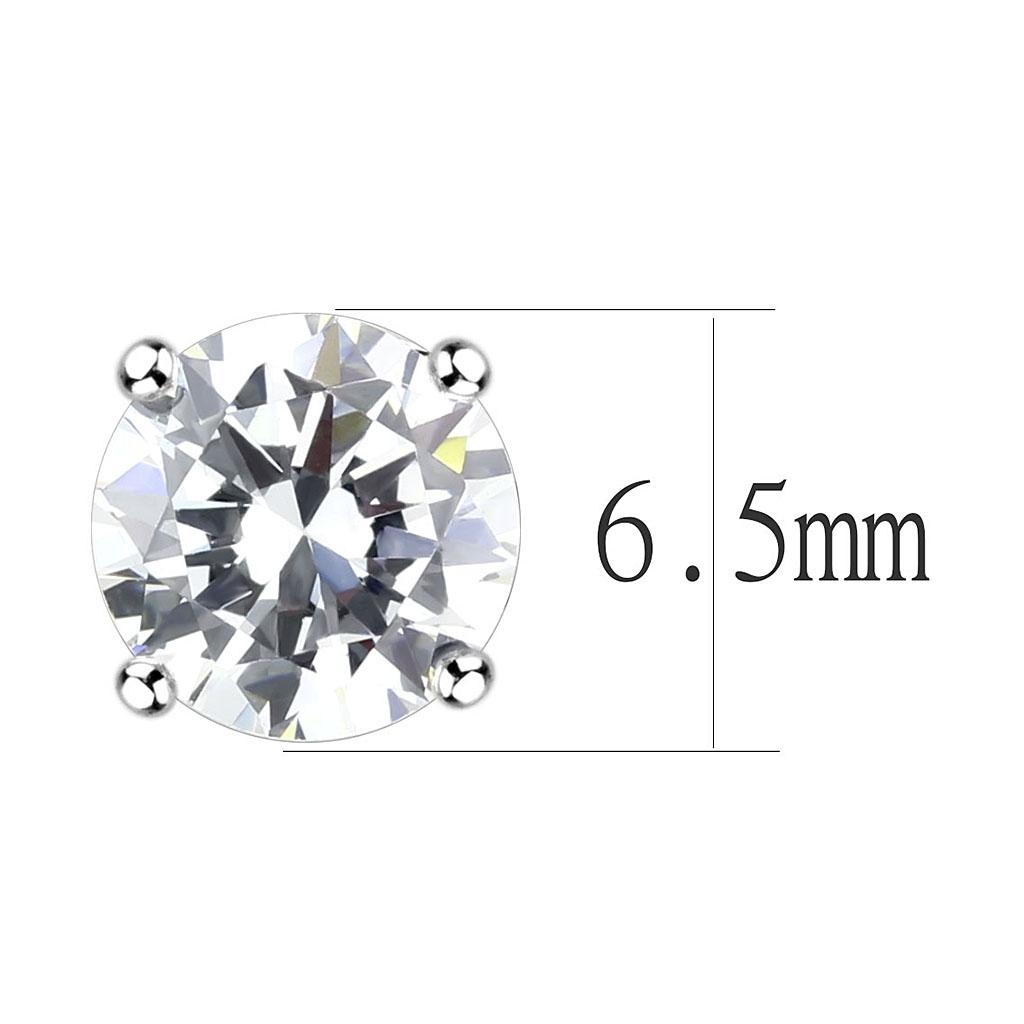 LO4632 - Rhodium Brass Earrings with AAA Grade CZ in Clear