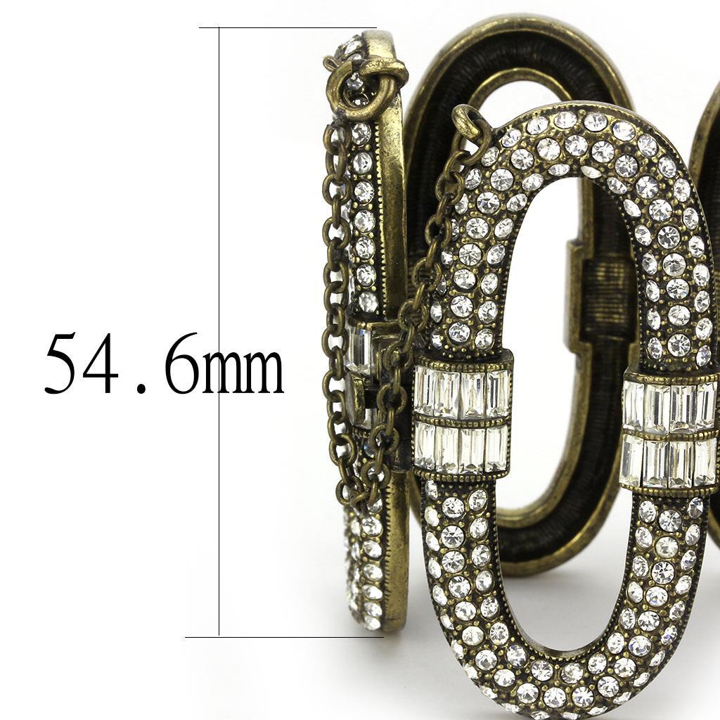 LO4657 - Antique Copper White Metal Bracelet with Top Grade Crystal in Clear