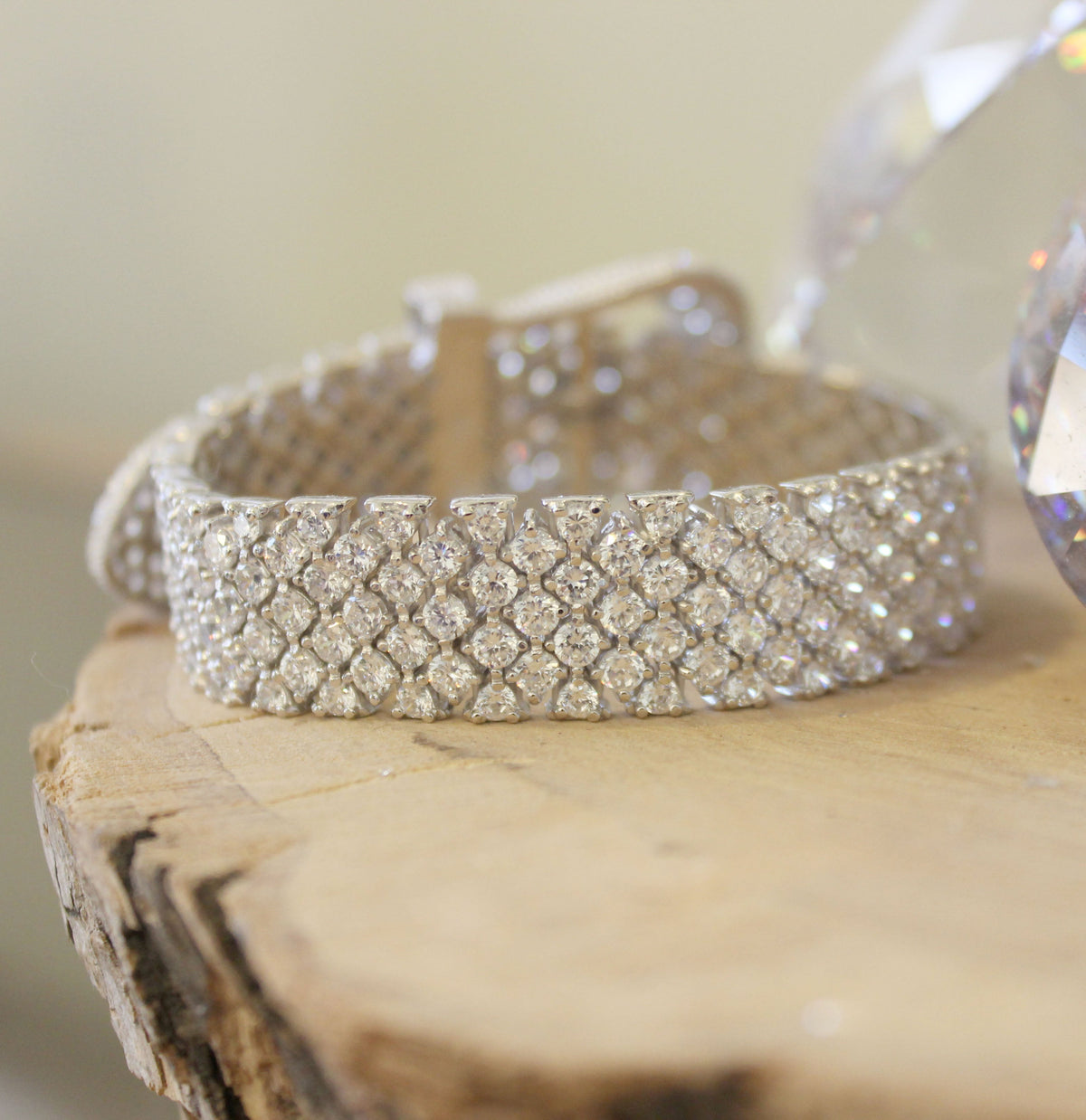 LOS179 - Rhodium 925 Sterling Silver Bracelet with AAA Grade CZ in Clear
