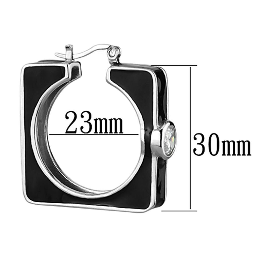 LOS754 - Rhodium 925 Sterling Silver Earrings with AAA Grade CZ in Clear