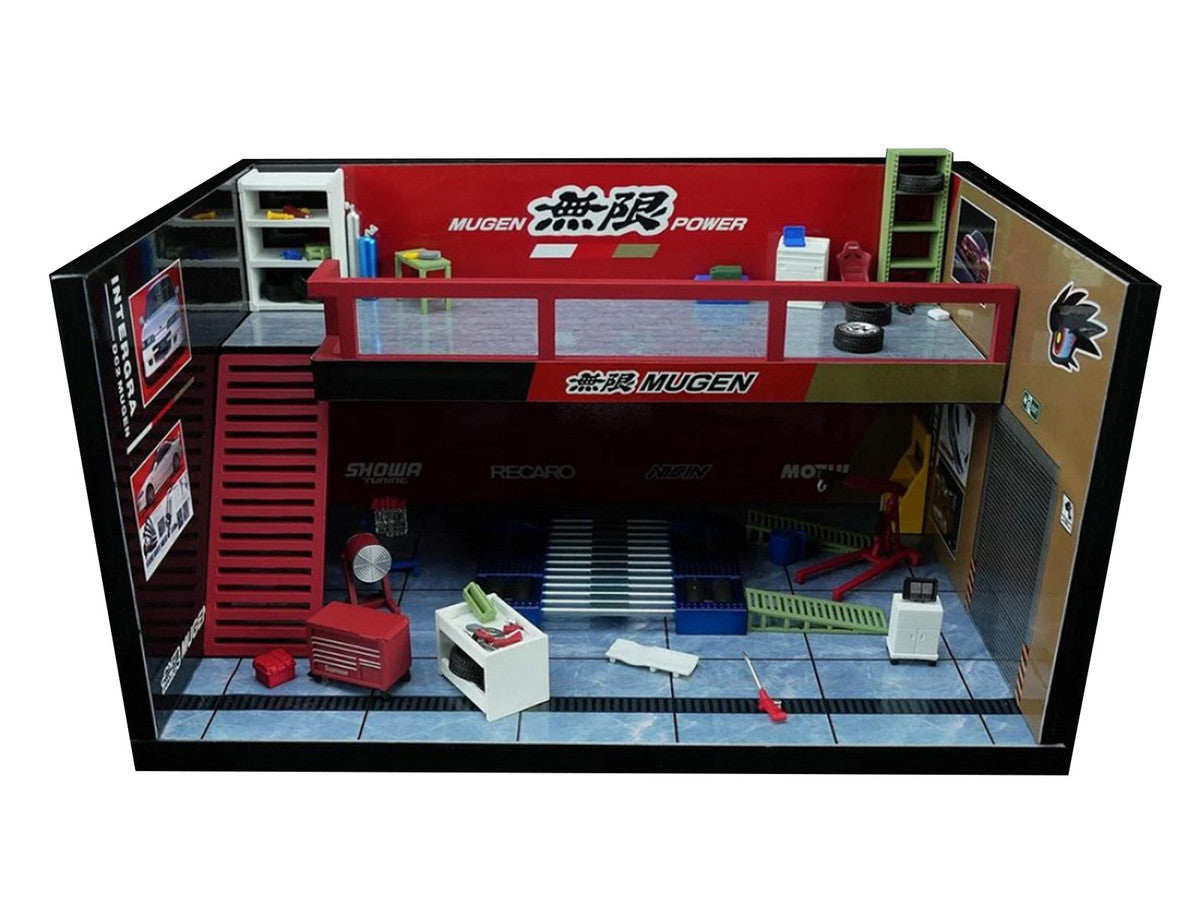 "Mugen Power" Garage Diorama with Accessories 1/64 Model by MotorHelix