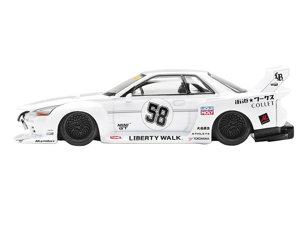 Nissan Skyline GT-R (R32) RHD (Right Hand Drive) #58 "Kaido Works" White with Gray Graphics "Tokyo Auto Salon 2025" Limited Edition 1/64 Diecast Model Car by Mini GT