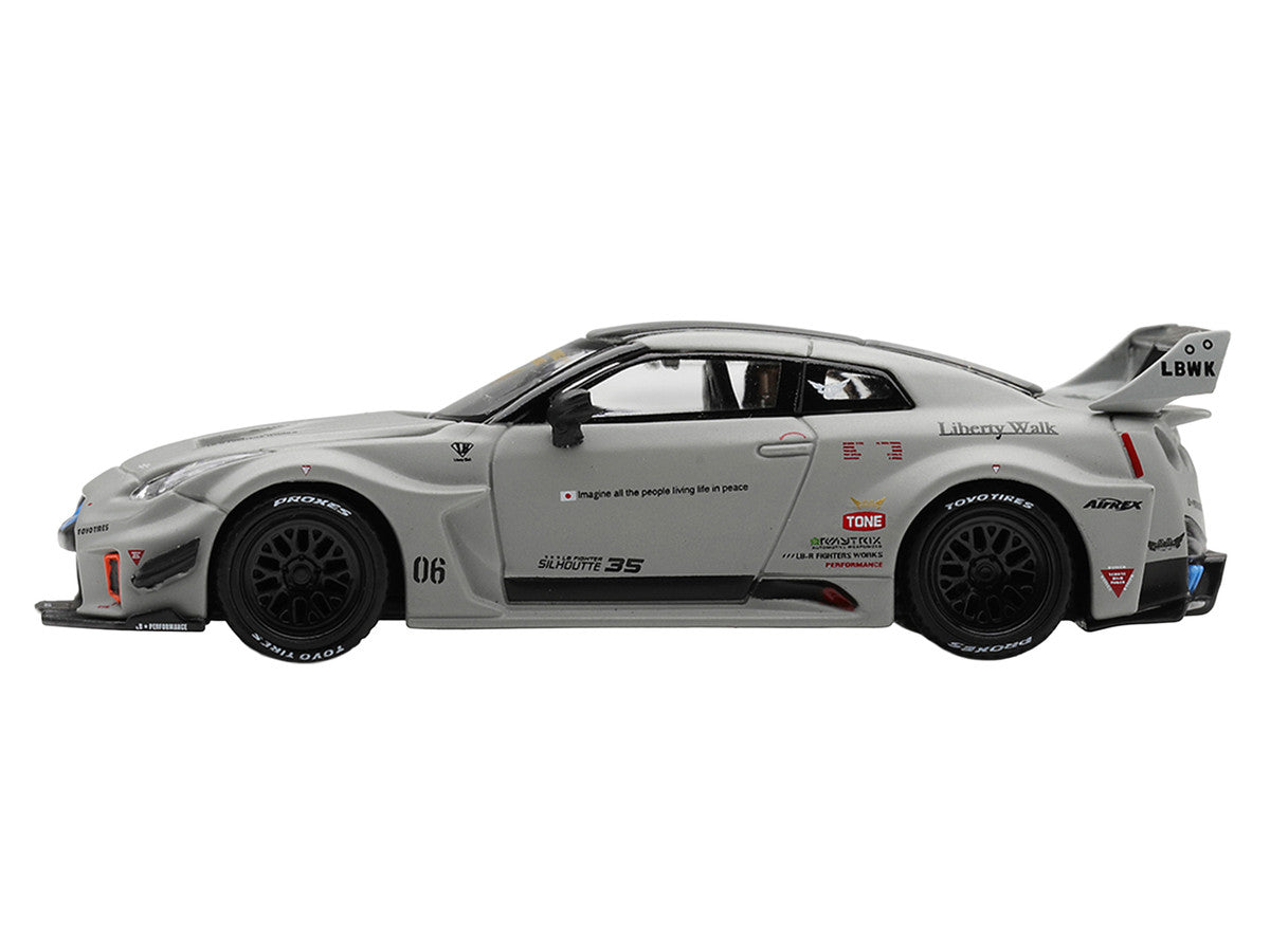Nissan 35GT-RR Ver.1 "LB-Silhouette Works GT" Matt Gray with Black Top Limited Edition 1/64 Diecast Model Car by Mini GT