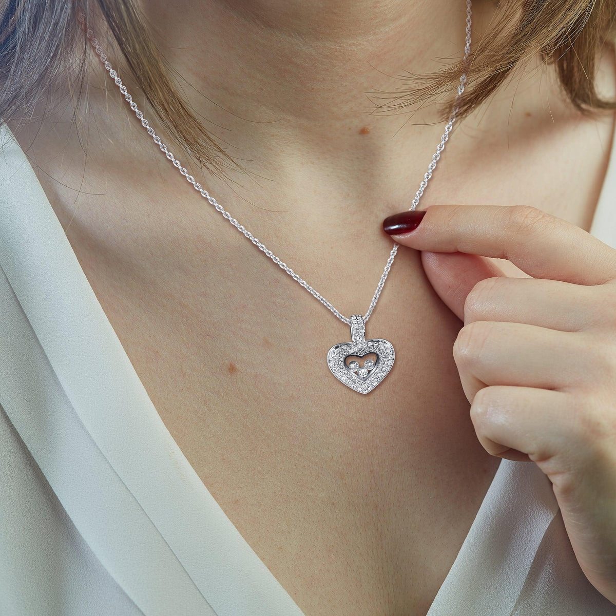 To My Beautiful Mom on My Wedding Day - Tryndi Floating Heart Necklace