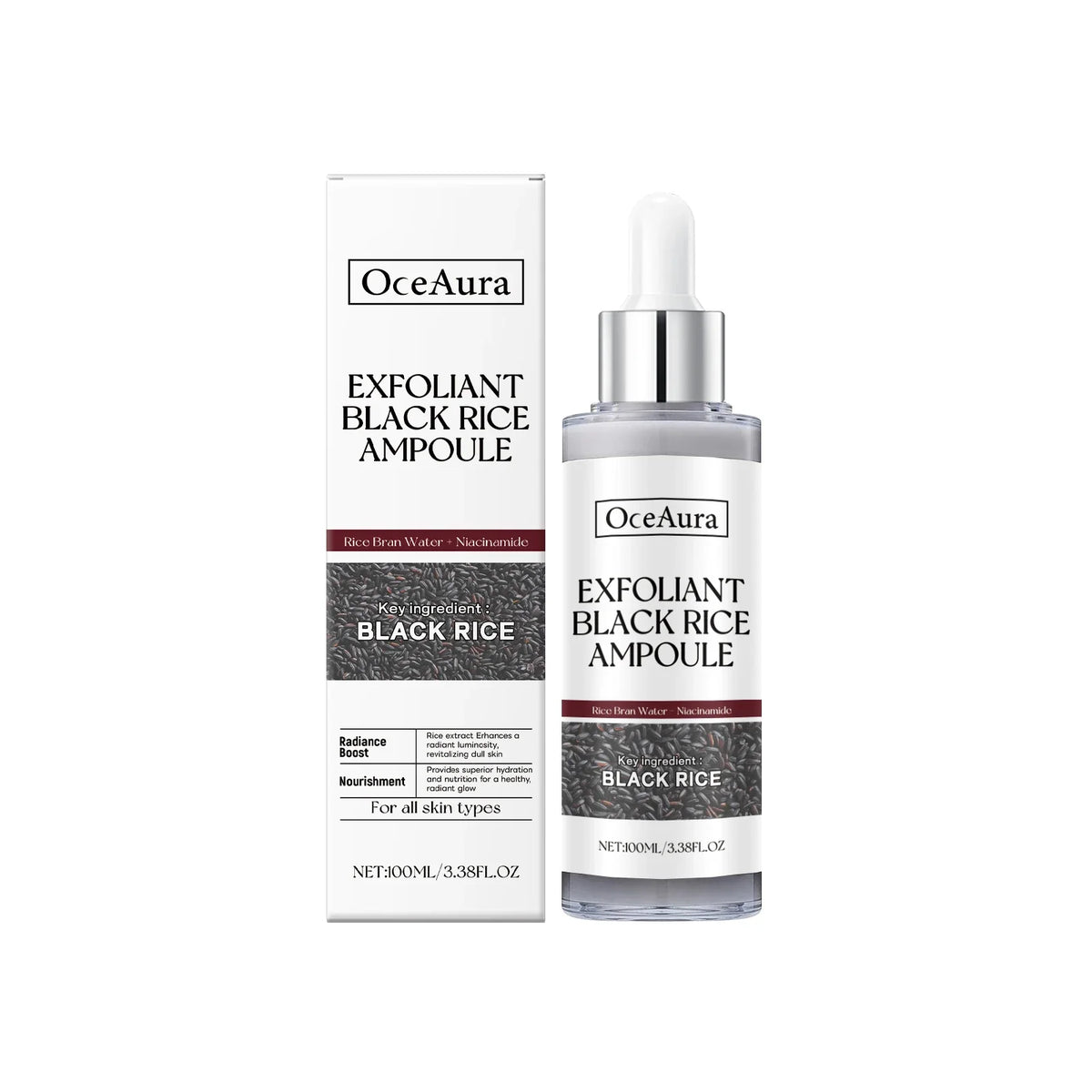Rice Serum for Face Hydrating Brighten Skin Repair Smooth Facial Essence Gentle Exfoliation Remove Blackheads Collagen Ampoules