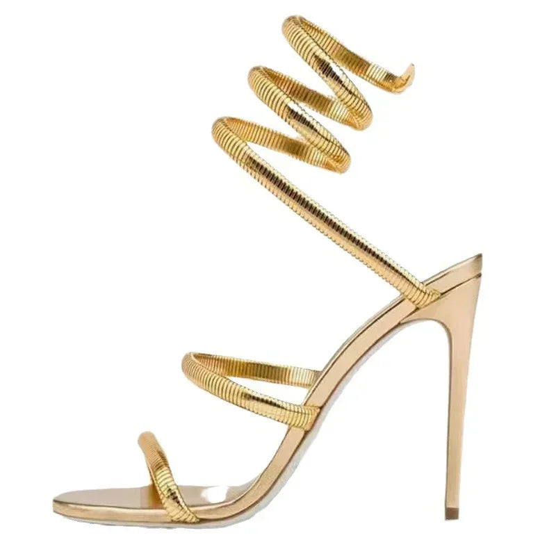 Eilyken Summer Street Style Ankle Strap Open Toe Narrow Band Women Sandals Thin High Heels Stripper Sexy Banquet Shoes