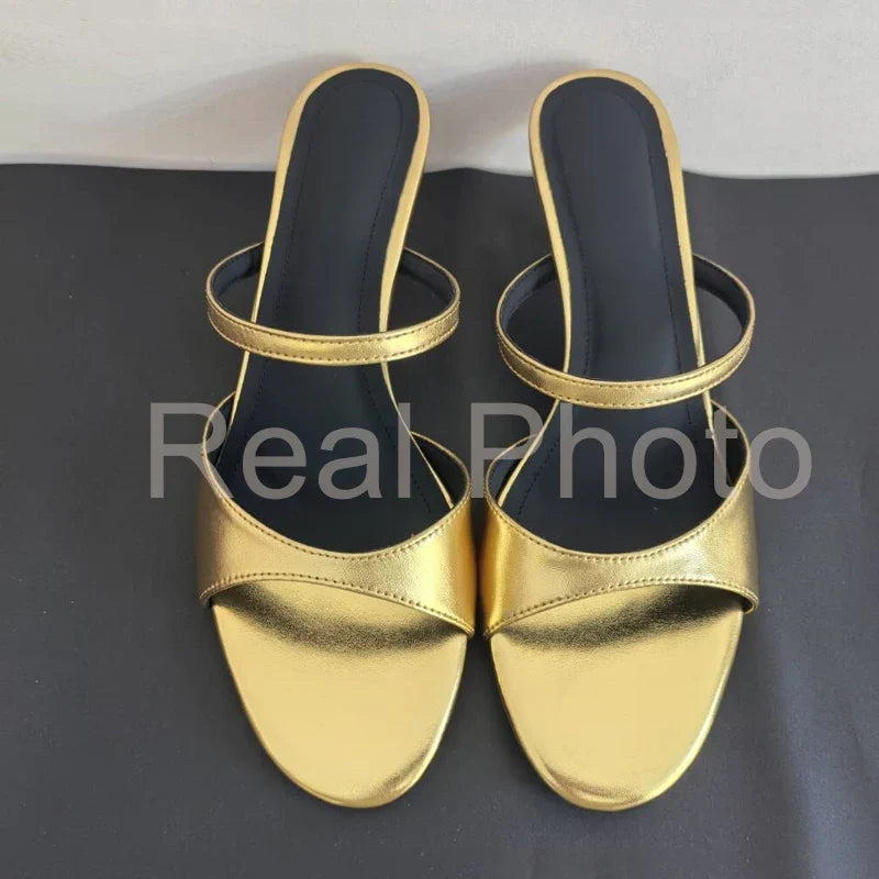 JOZHAMTA Size 34-43 Women Real Leather Casual Flats Slippers Comfort Slides Sandals Soft Fashion 2025 Daily Home Outdoor