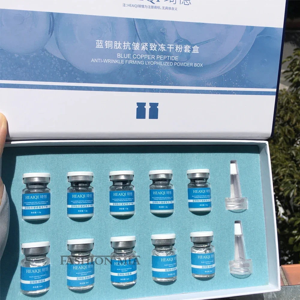 Facial Blue Copper Peptide Antioxidant Freeze-Dried Powder Essence Kit Repair Skin Moisturizing Rejuvenating Skin Care