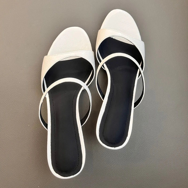 JOZHAMTA Size 34-43 Women Real Leather Casual Flats Slippers Comfort Slides Sandals Soft Fashion 2025 Daily Home Outdoor