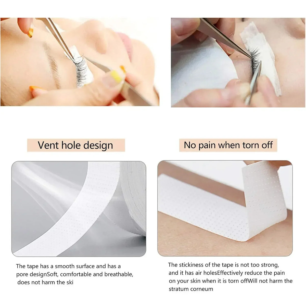 2/3/5 /6Rolls Lint Free Under Eye Pads Breathable Insulating Tape for Eyelash Extension Non-woven Tape Paper Eyelash Patch