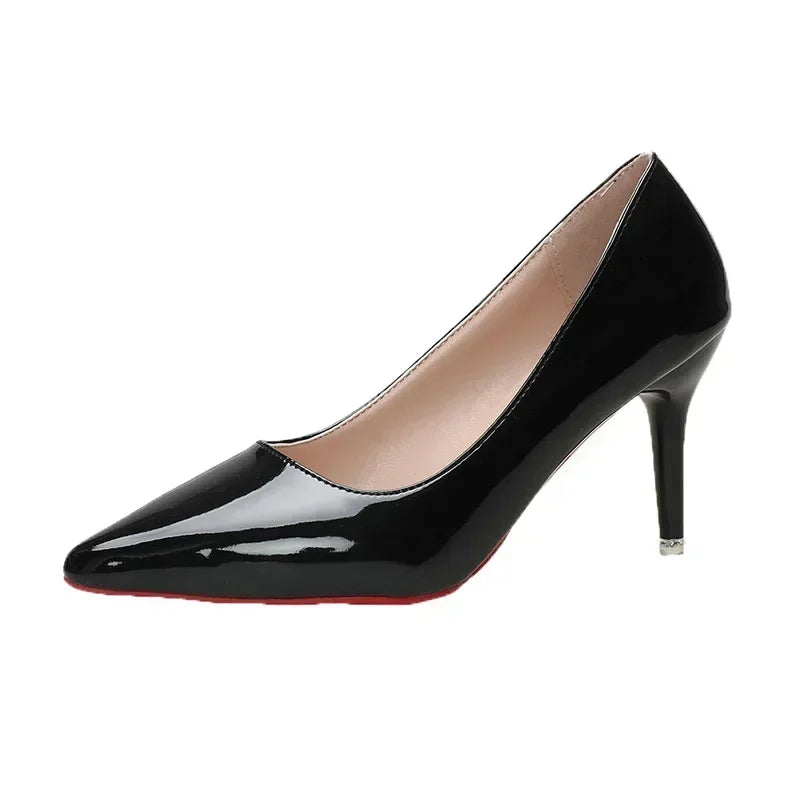 Sexy Red Bottom Women High Heels Classic Ladies Pumps Autumn Leather Dress Heel Shoes for Women Banquet Wedding High Heels