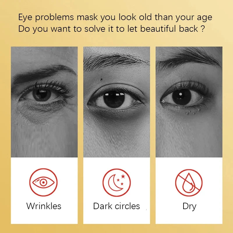 120pcs BIOAQUA Gold Crystal Collagen Eye Mask Anti Dark Circles Anti-Wrinkles Seaweed Moisturizing Eye Patches Eyes Skin Care